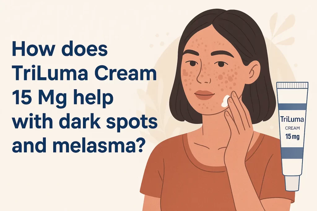 How does Triluma Cream 15 Mg help with dark spots and melasma?